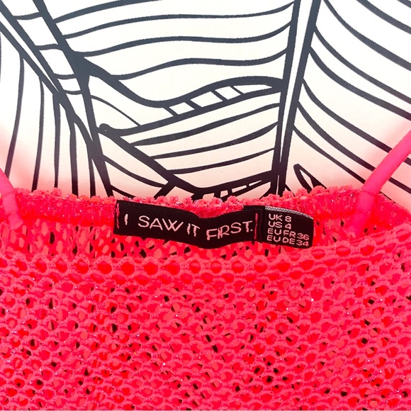 I Saw it First Neon Pink Net Bodycon Cami Dress - Picture 4 of 4